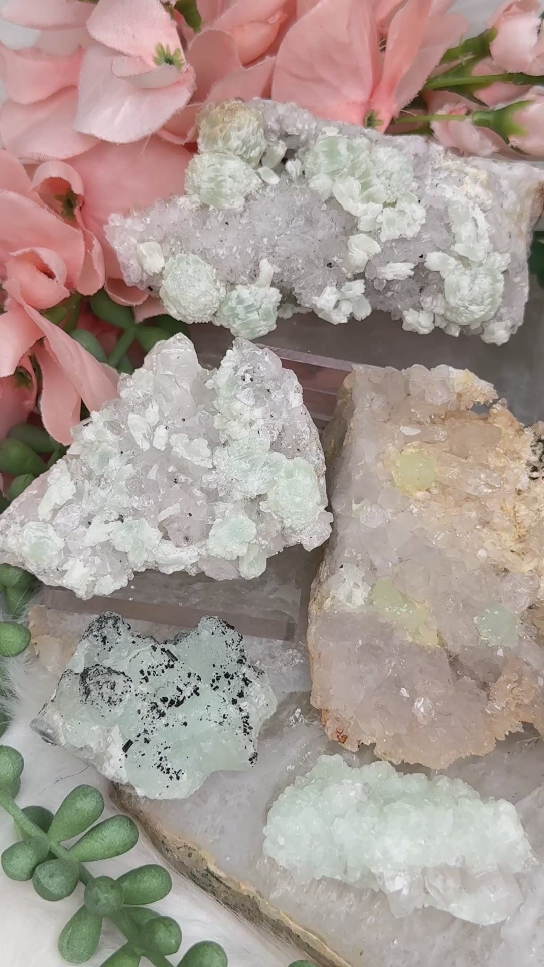 prehnite-quartz-clusters-from-china