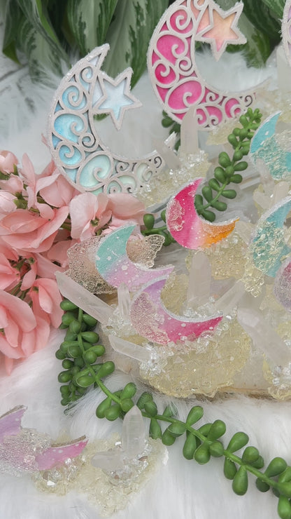 Resin Quartz Crystal Moons