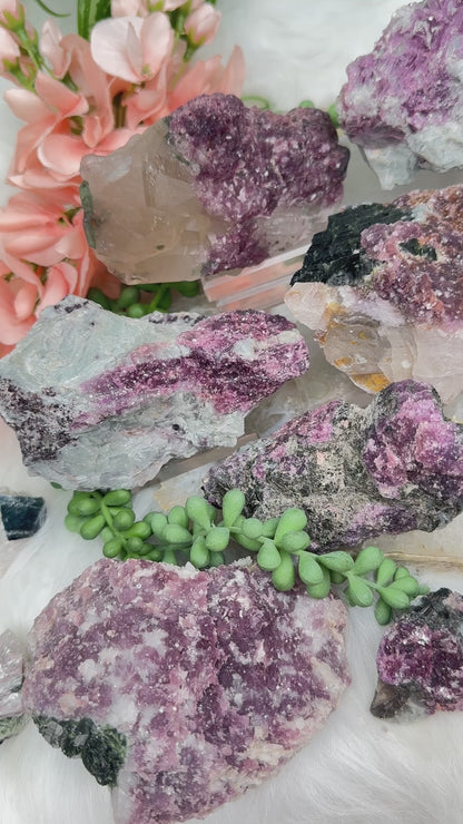Raw Lepidolite & Tourmaline