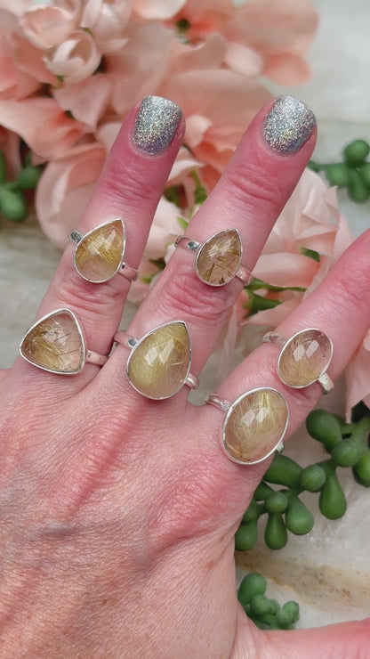 Sterling Silver Rutile Quartz Rings