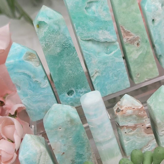 carved-blue-aragonite-points