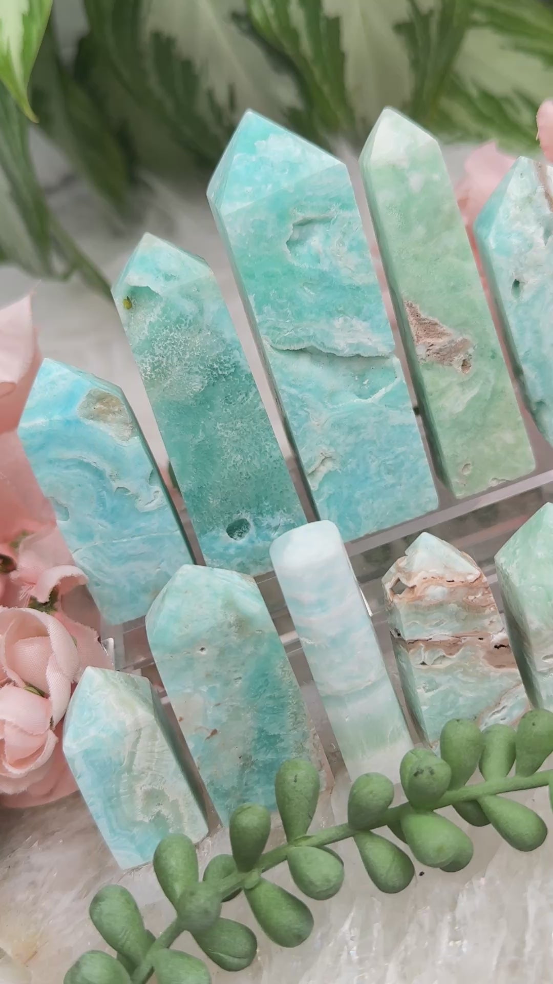 carved-blue-aragonite-points