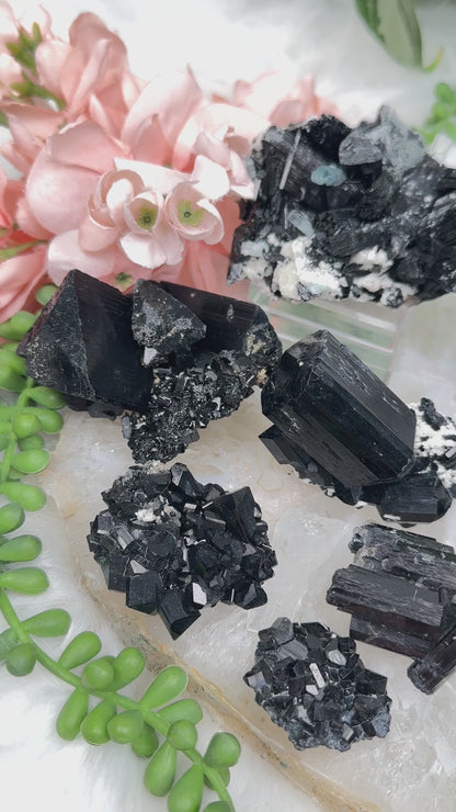 Black Schorl Tourmaline Clusters