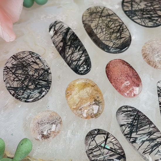 garden-quartz-black-tourmaline-quartz-cabochons
