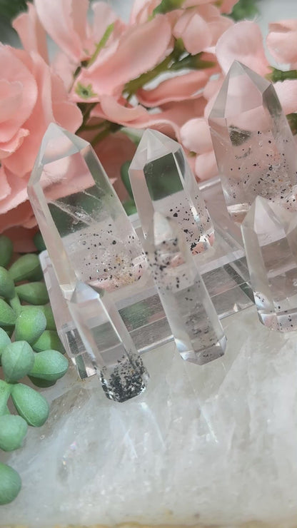 Sparkling Hematite Quartz Points