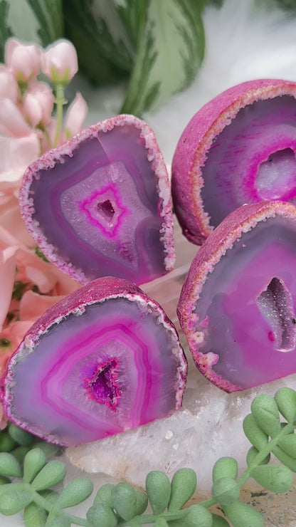 Small Dyed Pink Geodes