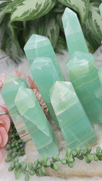 Teal Calcite Points