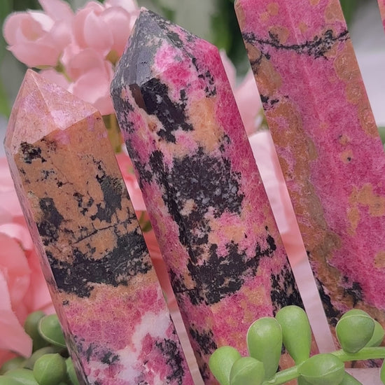 orange-pink-rhodonite-points