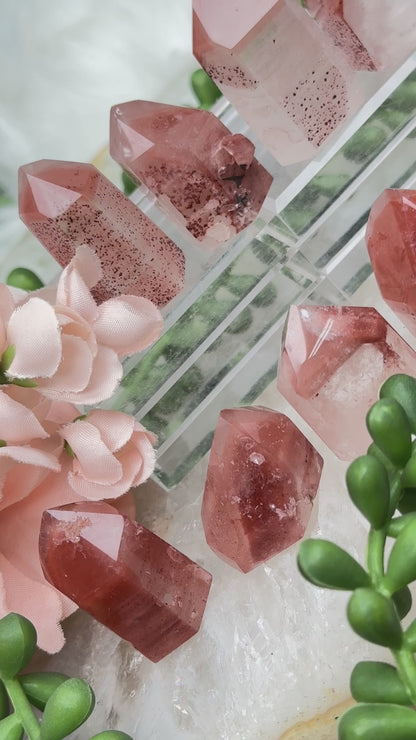 Phantom Hematite Quartz Points