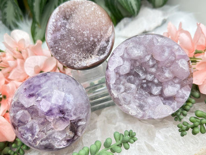 Purple Amethyst Geode Spheres