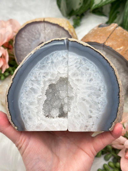 quartz-geode-bookend-set