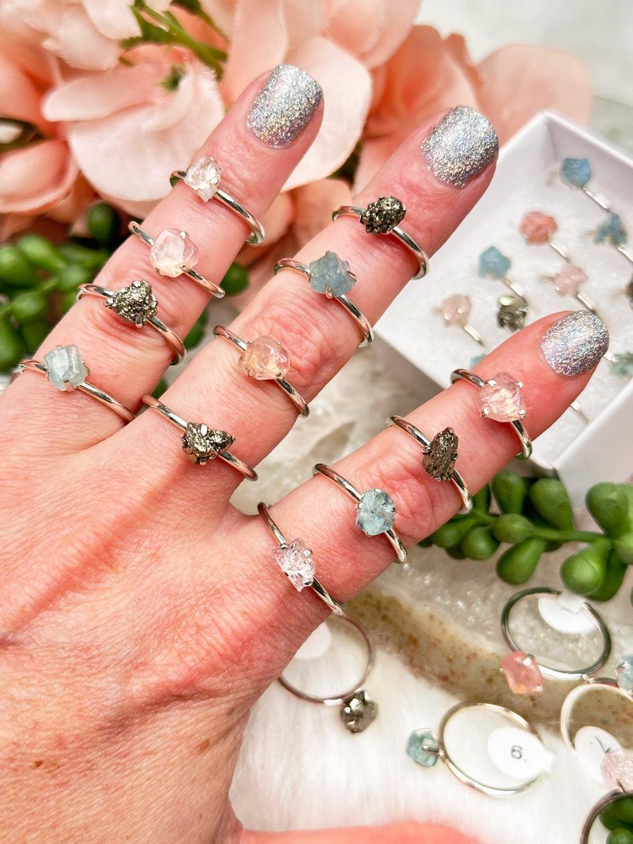 raw crystal ring