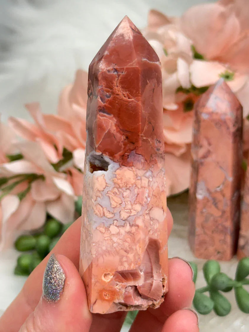red-cotton-candy-agate-point