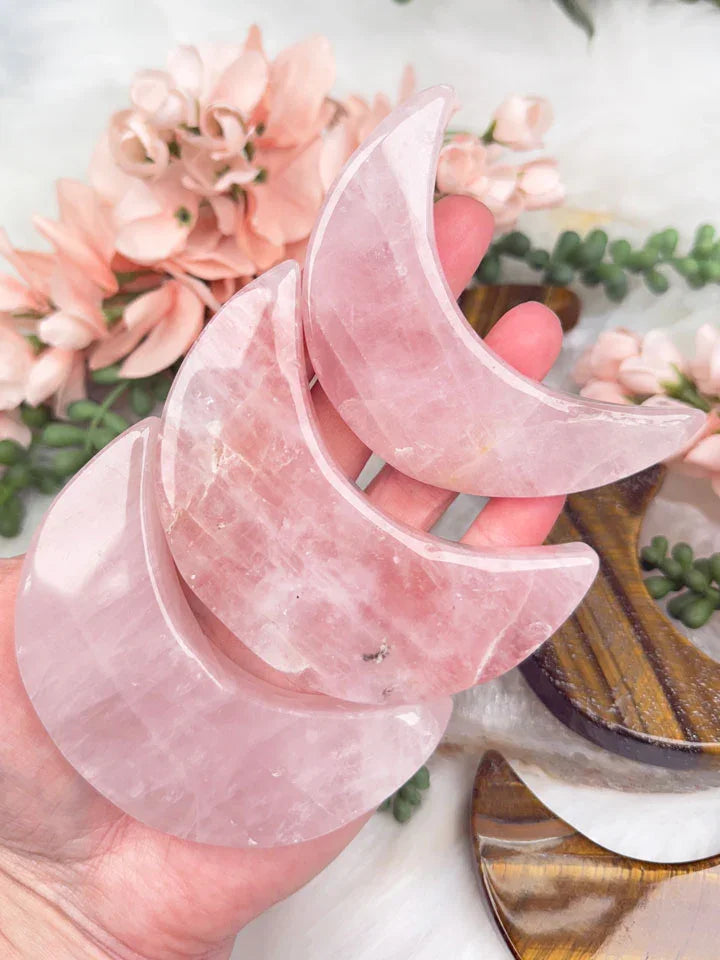 Rose Quartz or Tiger Eye Moon Crystals
