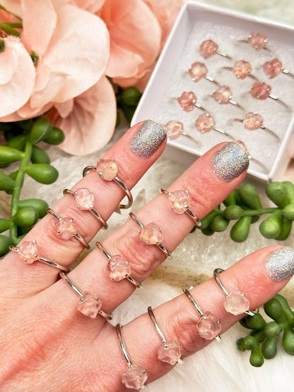 silver-rose-quartz-rings