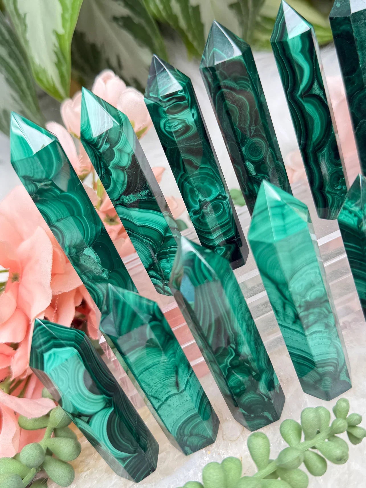 small-green-malachite-points-for-sale