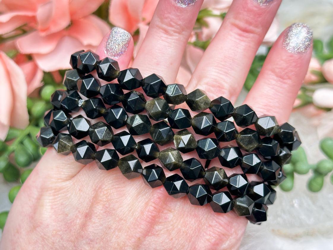 star-cut-gold-sheen-obsidian-bracelet