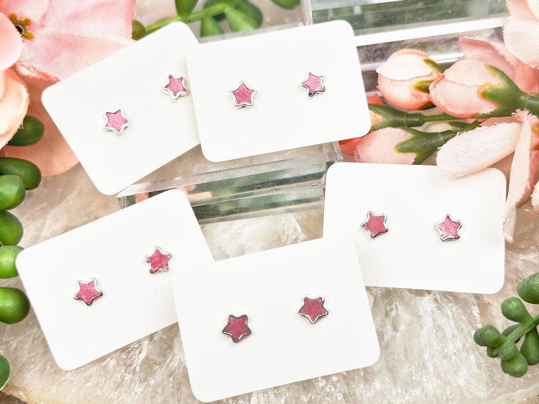 star-pink-thulite-earrings