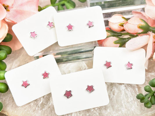 star-pink-thulite-earrings