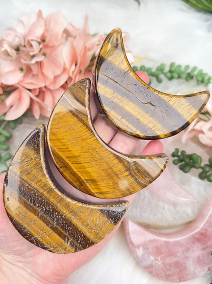Rose Quartz or Tiger Eye Moon Crystals