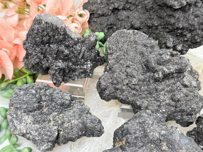 Black Tourmaline Quartz Clusters