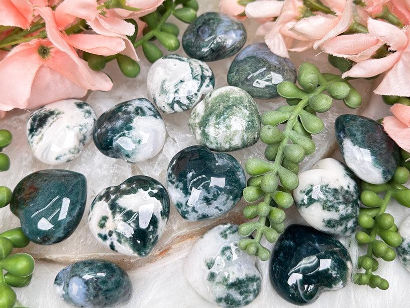 Moss Agate Hearts