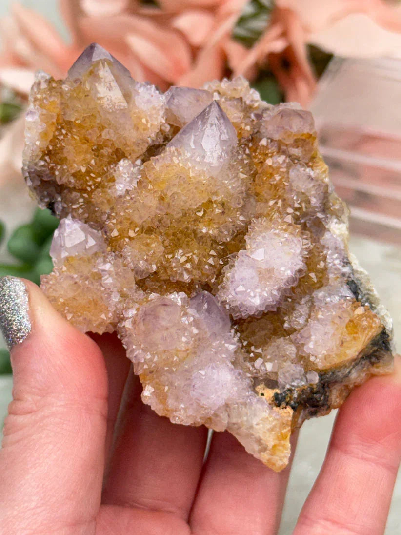 yellow-purple-black-spirit-quartz-cluster