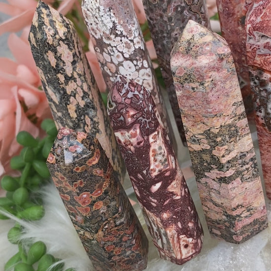 Red-Yellow-Pink-Leopard-Jasper-Points