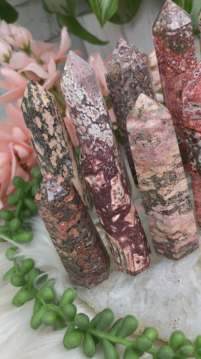 Red-Yellow-Pink-Leopard-Jasper-Points