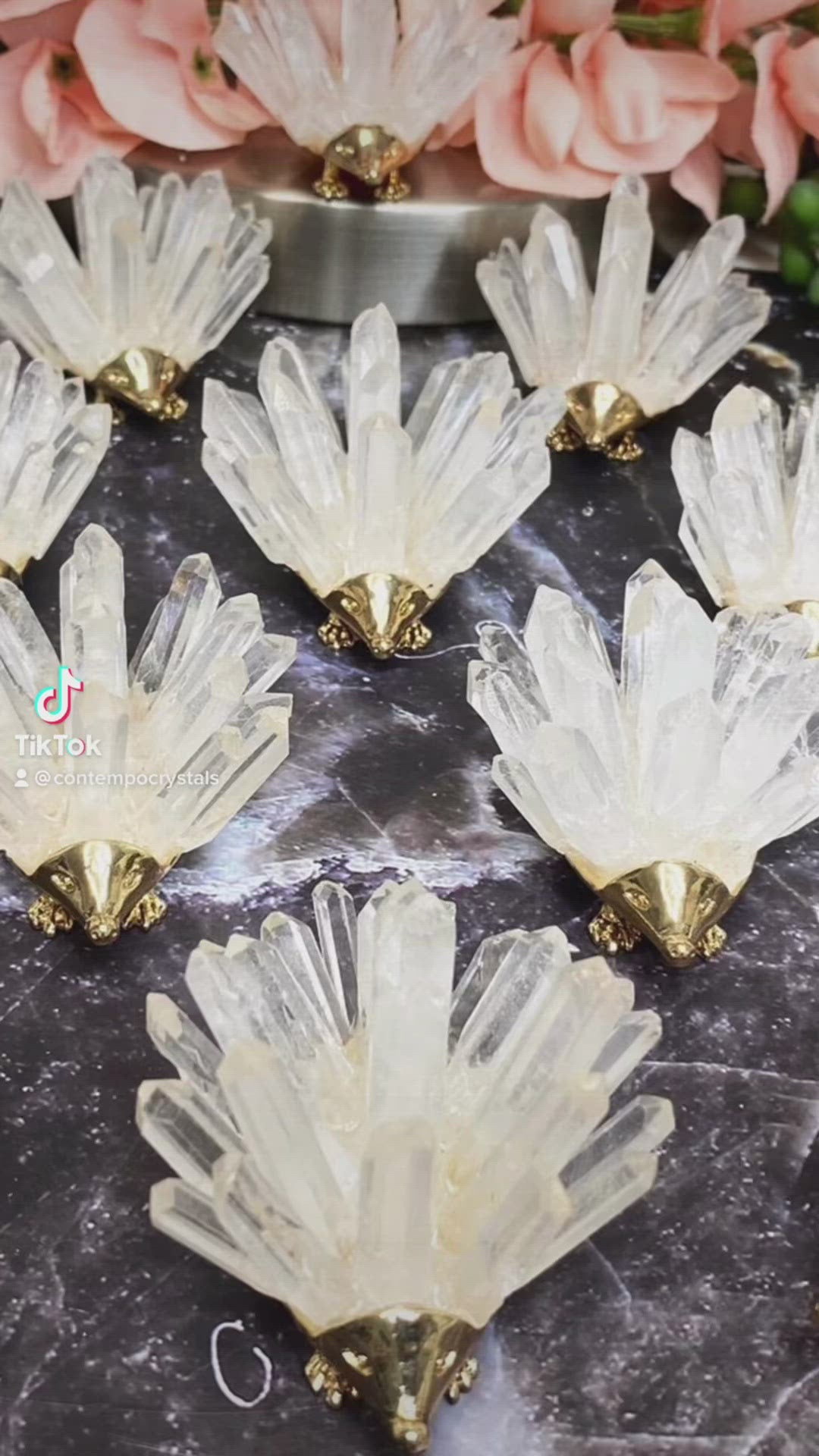 Clear Quartz point crystal hedgehogs for sale