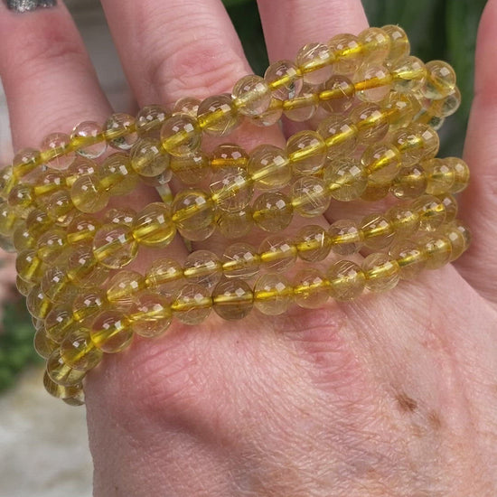 Gold-Rutile-Quartz-Bracelet-6mm-Bead-Video