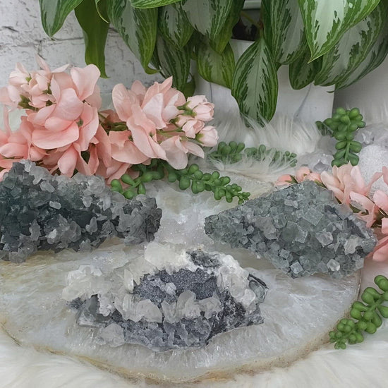 Green-Fluorite-Bladed-Calcite for sale