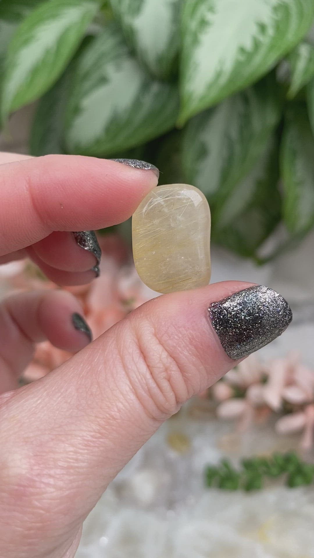 Tumbled-Gold-Yellow-Rutile-Clear-Quartz-Crystals-Video