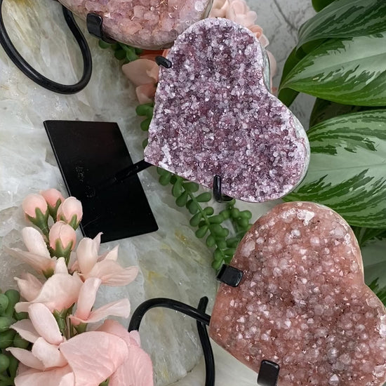 Pink-Purple-Uruguayan-Amethyst-Hearts