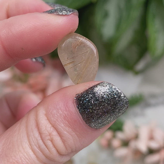 Tumbled-Gold-Yellow-Rutile-Clear-Quartz-Crystals-video