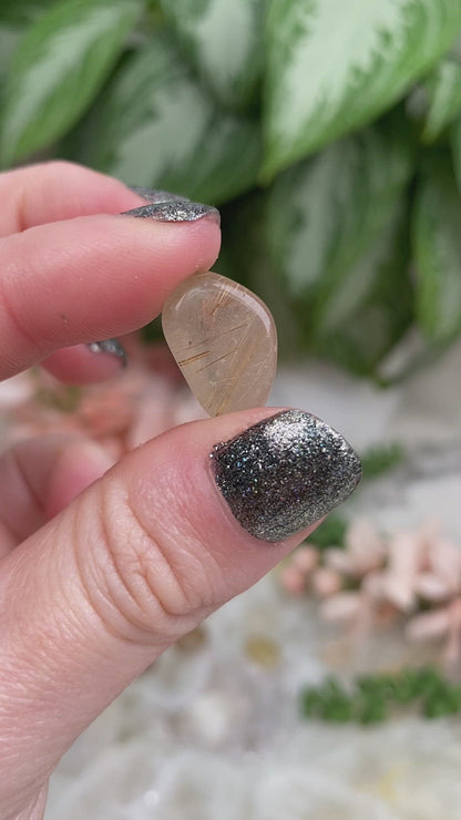 Tumbled-Gold-Yellow-Rutile-Clear-Quartz-Crystals-video