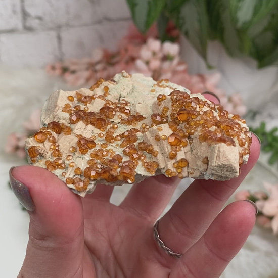 Orange-Spessartine-Garnet-Cluster-Video