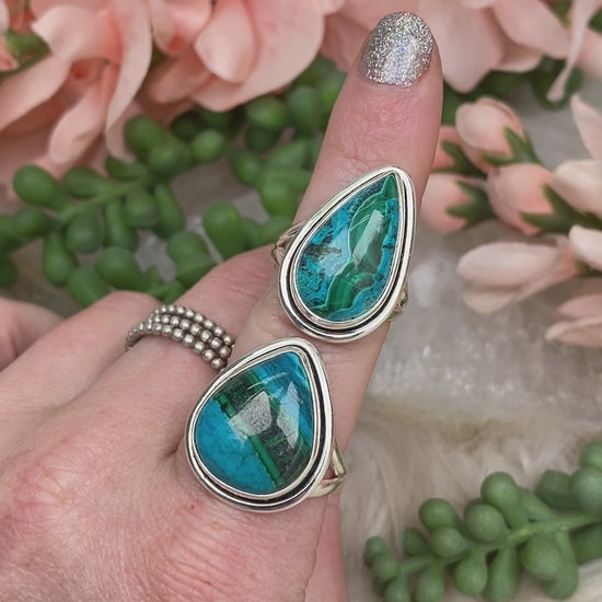 chrysocolla-malachite-rings