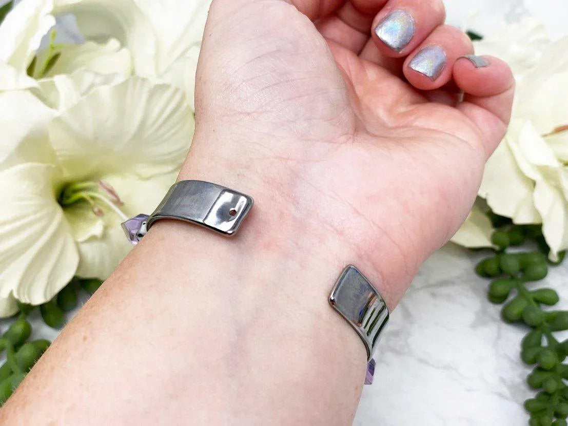 Natural-Crystal-Quartz-Amethyst-Point-Crystal-Cuff-Bracelet-for-sale