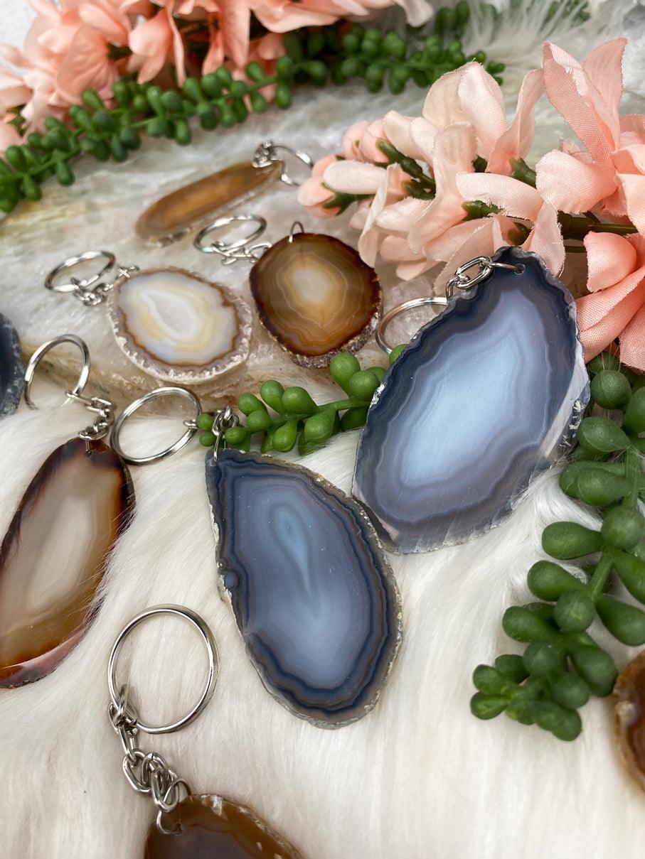 Agate-Slice-Keychains
