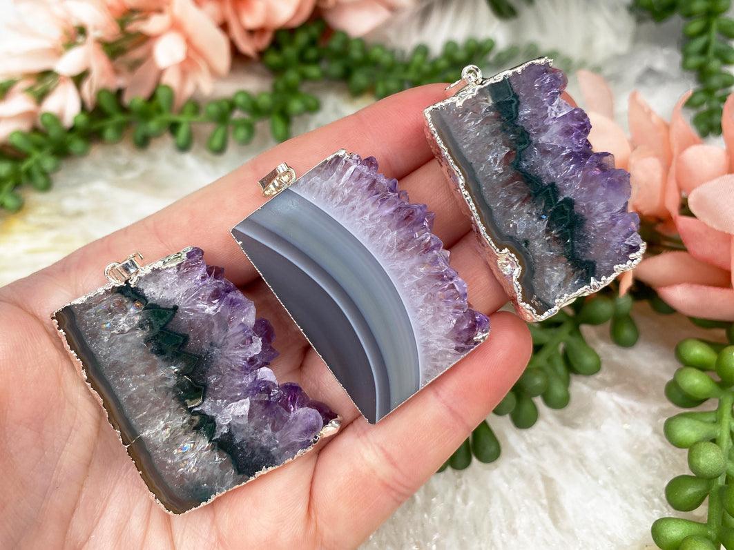 Amethyst-Agate-Pendants