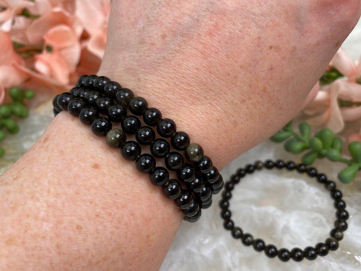 Black-Gold-Sheen-Obsidian-Bracelet-for-Sale