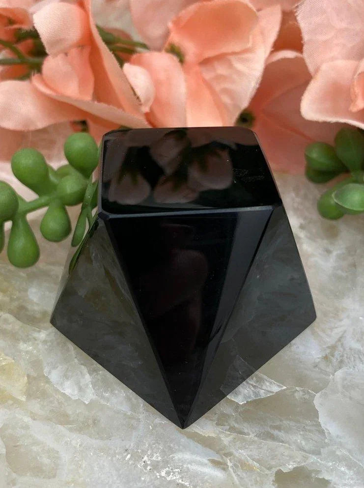 Black-Obsidian-Geometric-Platform-Crystal-Carving