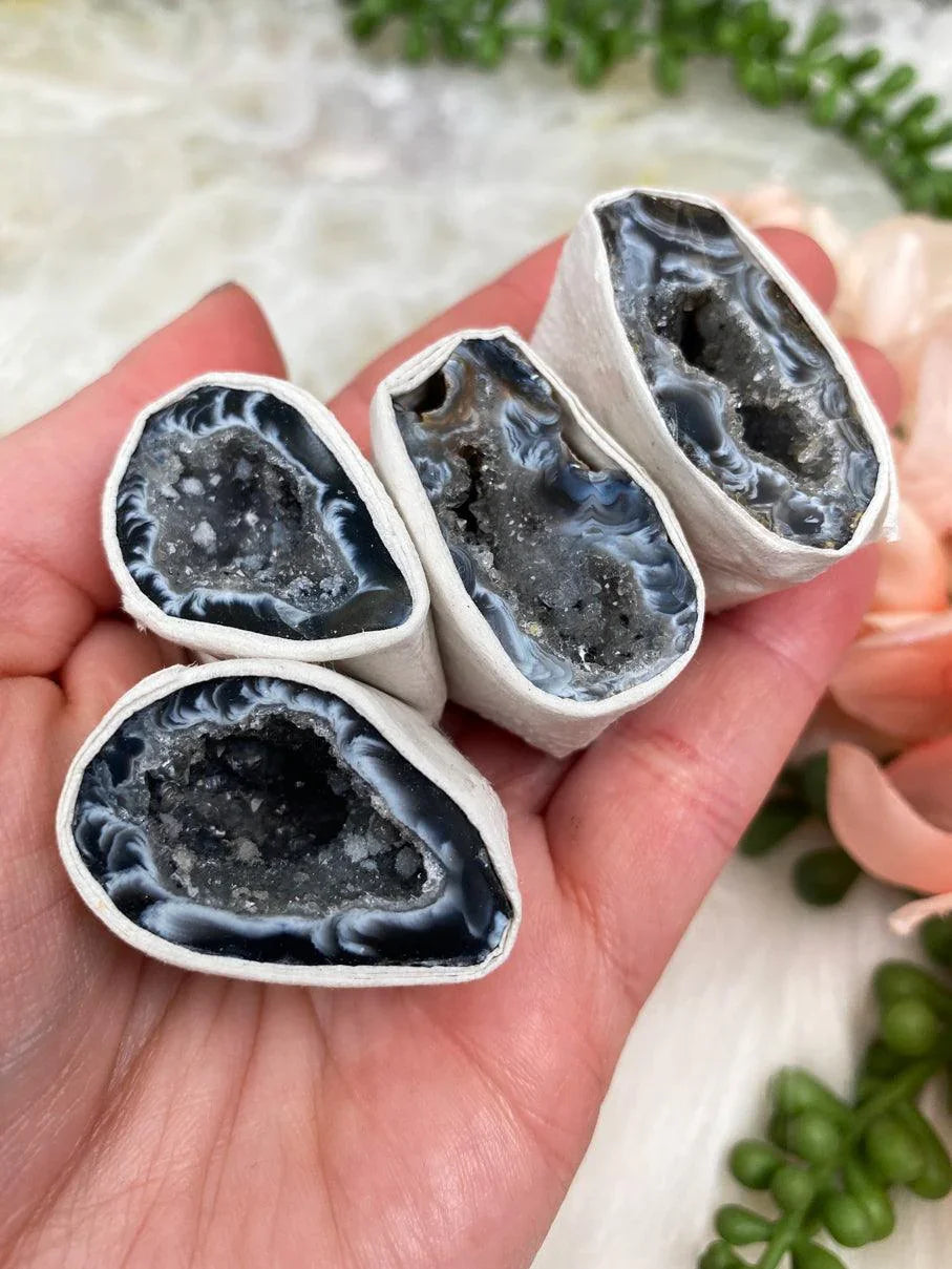 Black-Occo-Quartz-Geode-Pairs