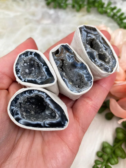 Black-Occo-Quartz-Geode-Pairs