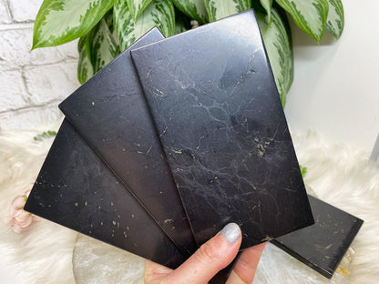 Black shungite phone tiles