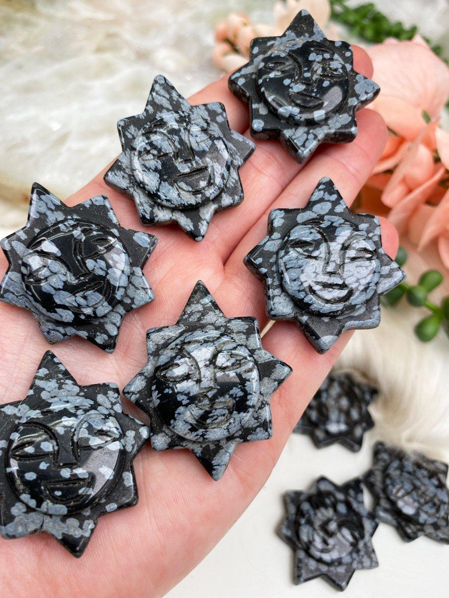 Black-White-Snowflake-Obsidian-Crystal-Sun-Pendant