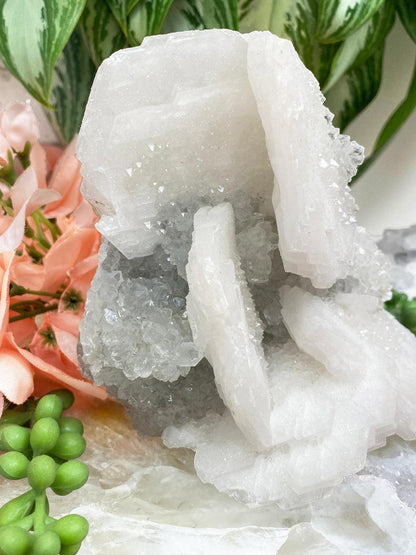    Bladed-White-Calcite-Sugar-Crystal-Quartz-Cluster-Inner-Mongolia-China