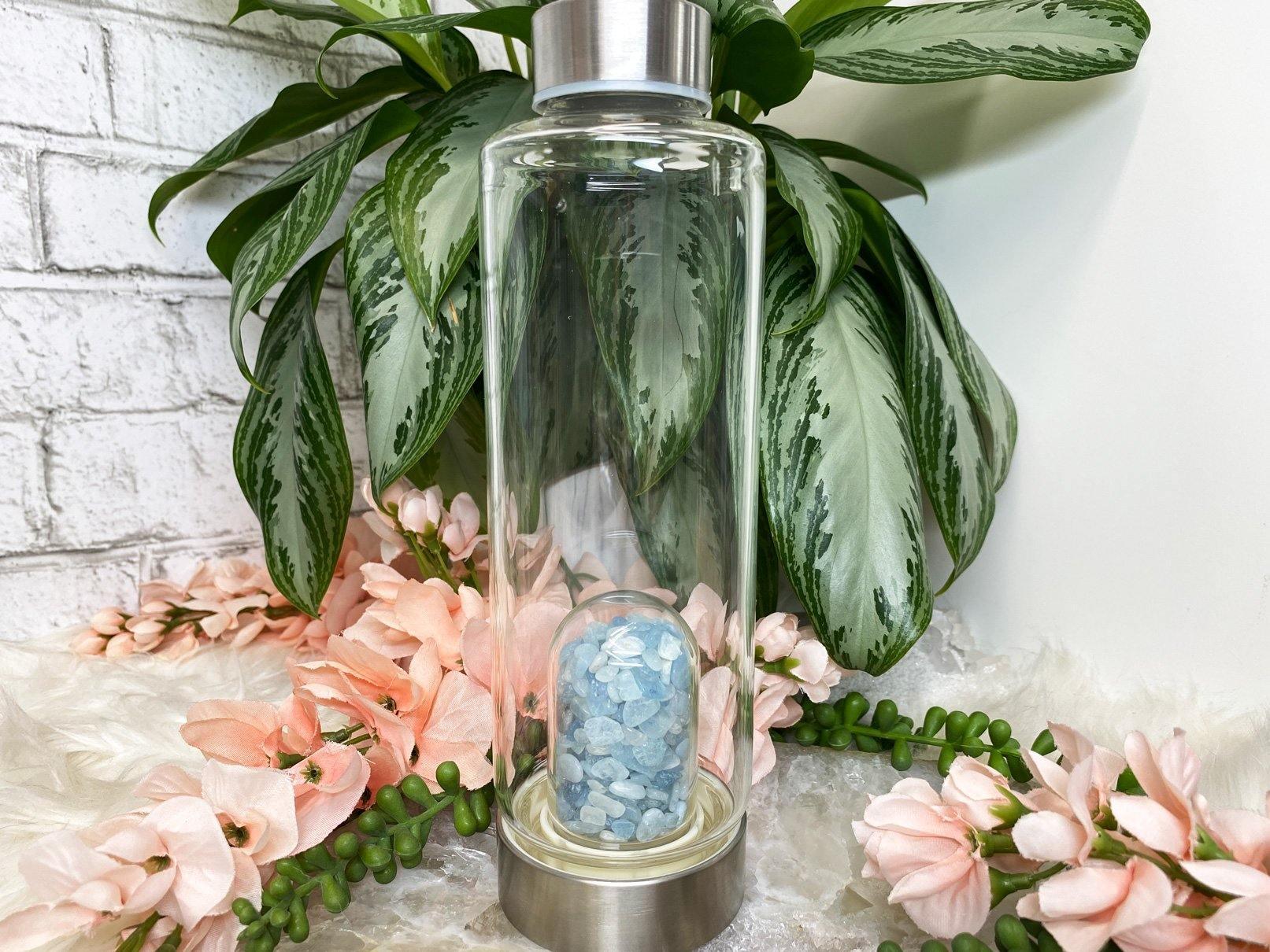 Blue-Aquamarine-Crystal-Chip-Glass-Water-Bottle