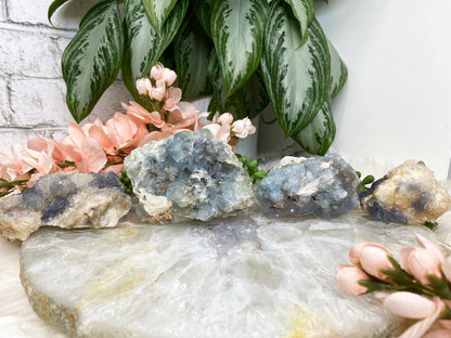 Blue-Bingham-Fluorite-with-White-Quartz-Crystal-Clusters
